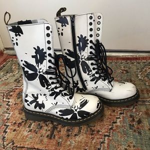 Black and white floral Dr. Martens
